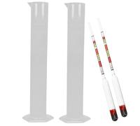 BCOATH Alcohol Hydrometer Lightweight with Accurate Reading Glass and Plastic 2 Sets 3-in-1 Homebrew Hydrometer Kit for Beer Festival for Winemaking and Home Brew