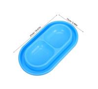 BCOATH Ant-ant Small Flat Double Pet Feeding Bowl with Water Moat Blue Shallow Dish for Cats and Small Dogs Easy- and Water Bowls for Puppies and Outdoor Use