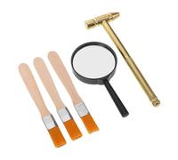 BCOATH Archaeology Dig Kit and Kids Tool Set for Boys and Girls, Metal Hammer Five-in-one Magnifier and 3 Small Brushes, Educational Stem Excavation Toy for Toddlers and Children