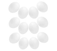 BCOATH Artificial Bird Eggs for Pigeon Hatching 12pcs Plastic Faux Simulation Eggs for Parrot Breeding and Nest Training for Bird Reproduction and Craft Use