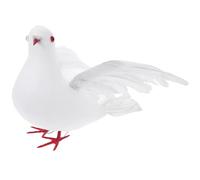 BCOATH Artificial Large White Peace Pigeon Decoration Bird with Extended Wings for Wedding and Home Décor, Lifelike Artificial Pigeon Ornament Suitable for Indoor and Outdoor Use