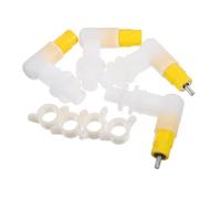 BCOATH Automatic Poultry Waterer Nipple for Chicken and Rabbit Cage Accessories 4pcs Dual-seal Drinking Nipples with White Short Bent Connector, Suitable for Quail and Poultry Farming