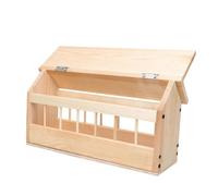 BCOATH Automatic Wooden Pigeon Feeder Trough with Thickened Pine Base 40cm Outdoor Bird Feeding Box for Racing and