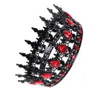 BCOATH Baroque Crown Gothic Queen Tiaras Vintage Crystal Alloy Headband for Women Lightweight Comfortable Wedding Birthday Party Hair Accessory in Black and Red