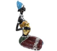 BCOATH Beautiful African Woman Resin Statue Head Wrap, Decorative Craft for Table Or Entrance, Full-scale Sculpture Smooth Lines and No Burrs, Creative Ornament for Home Décor