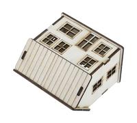 BCOATH Beige Wooden Miniature Cottage Fully Assembled No Assembly Required Decorative House Model for Christmas Village Accessories Sandbox Scenes and Micro Gardens