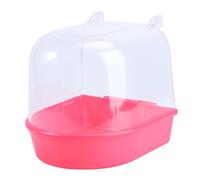 BCOATH Bird Bath Cage Covered for Birds Parrot Bath Small Bird Bath Canary Budgie Red Sturdy Plastic