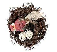BCOATH Bird Nest for Garden Fake Nest Ornament Rattan Nest Set for Home Decor Random