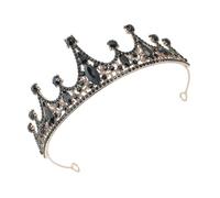 BCOATH Black Baroque Crown Wedding Tiara for Women Lightweight Alloy Bridal Headpiece Charming and Delicate Hair-hoop for Weddings and Special Occasions