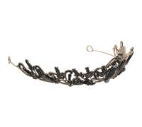 BCOATH Black Baroque Tiara Crown Handmade with Sturdy Alloy and Rhinestone, Elegant Vintage Gothic Headpiece for Women Brides, for Prom and Elegant Events