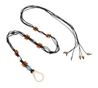 BCOATH Boho Braided Waist Belt for Women Woven Waist Chain with Wooden Beads Bright Color Accessory for Dresses Skirts Jeans and Sweaters Chic Handmade Bohemia Style