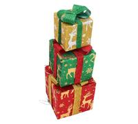 BCOATH Box Decorations Illuminated Christmas Light Boxes Silver Bow Creative Lights for Christmas Table Decorations for Family Path Holiday Party