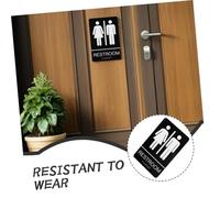 BCOATH Braille Restroom Sign Stainless Steel with Raised Text and Tactile Ada Symbols Unisex Bathroom Door Sign for Office and Business Easy Install with Predrilled Inclusive Accessible