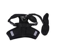BCOATH Breathable Mesh Dog Harness Vest Adjustable Chest Strap for Small to Medium Puppies and Cats Lightweight Pet Leash Collar Suitable for All Weather Use Black