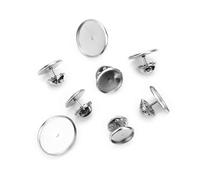 BCOATH Brooch Accessories with Butterfly Clasp 20pcs Stainless Steel round Pin Badge Bottom Trays Simple Design and Good Grip for, for Brooch Making