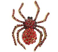 BCOATH Brooch Pin Red for Women and Men Spider Shape Vintage Alloy Halloween Lapel Pin with Fine Craftsmanship, Comfortable to Wear, Suitable for Lapel and Bag Accessories