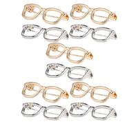 BCOATH Brooch Pins Frame round Glasses Style 10pcs Alloy Eyeglasses Shaped Reliable Grip and Lasting Performance Decorative Lapel Pins for Women Sweater and Dress Accessories