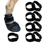 BCOATH Canine Bootie Straps 10pcs Black Adjustable Sock-like Fasteners with Polyester Grip for Pet Paws, Suitable for Snow and Outdoor Activities