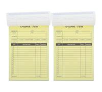 BCOATH Carbonless Receipt Book and Order Form Notebook 14x21cm 2-Part Duplicate Copies with Cardboard Backing, 2pcs Invoice Book for Small Business and Restaurant Purchase Records