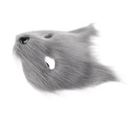 BCOATH Carnival Mask Decorations Foxy Furry Fox Cosplay Cute Fox Half Cartoon Animal Simulate Halloween Mask Masquerade Light Grey