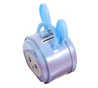 BCOATH Cartoon Rabbit Piggy Bank Lock for Boys and, Blue Metal Coin Saving Jar Money Box for Classroom Teaching and