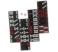 BCOATH Chinese Paigow Game Kit with Engraved Solid Black Tiles Smooth Texture and Easy-clean Surface for Home and Party Entertainment