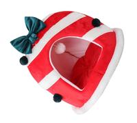 BCOATH Christmas Themed for Cats and Small Dogs Cozy Warm Hideout Soft Cushion for Indoor Use for Season and Festive Decor Design
