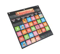 BCOATH Classroom Hanging Calendar Black Teaching Wall Calendar Chart for Early Months Concepts