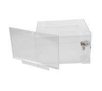 BCOATH Clear Acrylic Ballot Box with Lock and Keys Multi Functional Donation and Suggestion Box with Front Slot for Secure Voting Charity Letter Collection Transparent Design for Fair Use