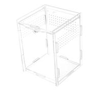 BCOATH Clear Acrylic Reptile Feeding Box with Ventilation for Lizards Geckos Frogs and Turtles High Transparency Breeding Enclosure Easy Observation and Cleaning