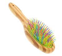 BCOATH Colorful Rainbow Bending Wave Dog Comb with Wood Handle Pet Cleaning Grooming Tool for Puppies Removes Tangles Loose Hair Knots and Dander Practical Design