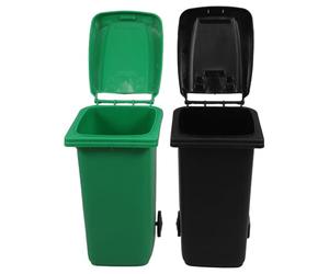 BCOATH Compact Mini Trash Bin 2Pcs with Swing Top Desktop Pencil Holder for Study and Work Areas