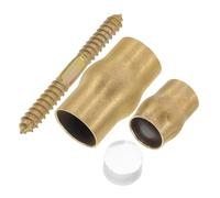BCOATH Copper Walking Stick Joint Kit with Anti-Slip Ferrules for Elderly Canes DIY Replacement Hardware Set for Senior Crutch Repair and Secure Grip