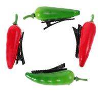 BCOATH Creative Chili Pepper Hair Clips for Everyday Styling for Women and Girls Easy to Use 4pcs Plastic Vegetable Hairpins Secure Grip Cute Decorative Hair Accessories