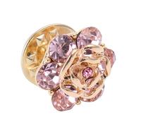 BCOATH Creative Rose Shaped Breastpin with Sturdy Pin for Neckline Elegant Pink Brooch for Cardigan and Shirt Collar Unique Lovely Accessory for Women Casual and Formal Wear