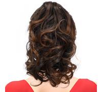 BCOATH Curly Wavy Ponytail Extension 25Cm with Claw Clip, Faux Hairpiece for Women, Large Wave Curly Clip-In Ponytail Wig, Natural Color T1B/27, Suitable for Daily and Party Hairstyles