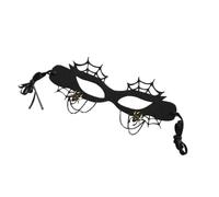BCOATH Decorative Felt with Elegant Design and Rounded Corners, Black Half Face Spider Web Mask for Party and Cosplay, Uniform Coloring with Ribbon and Alloy Detail
