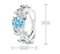 BCOATH Delicate Leaf Zircon Ring for Women Silver Plated Eco-friendly Copper Band Chic Lightweight Finger Jewelry for Daily Wear and Parties