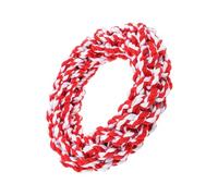 BCOATH Dog Chewing Molar Teeth Cleaner Pet Teething Safe Elastic Bite-resistant Red White Corn Ring for Dogs to Remove Calculus and Promote Dental Health