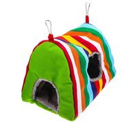 BCOATH Double Hole Parrot Bird Bed Warm Cloth Nest Hanging Hammock for Canary and Parrot, Comfortable Soft Pet Sleeping Bed Suitable for Bedside or Stairs, Decorative and Cozy Small Bird