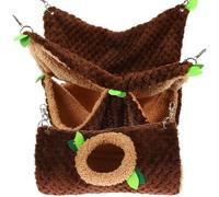 BCOATH Double-layer Plush Warm Keeping Hammock Pet Hanging Bed Hamster Hammock Bed Easy to Install Hanging Coffee Cage Hideout for Rats and Guinea Pigs