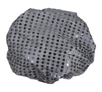 BCOATH Double Layer Waterproof Shower Cap for Women with Sequin Fabric and Peva Material, Hair Protection and Waterproof Features, for Beauty Routine and Shower Use, Black Colour