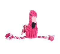 BCOATH Eco-friendly Pet Squeaky Toy Flamingo Corduroy Plush Chewing Rope for Dogs Stuffed Interactive Toy Puppy Accessories
