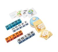 BCOATH Educational Wooden Alphabet Blocks for Interactive Spelling Game with Bells for Early Childhood Language Skills Family Learning and Portable Play Indoors and Outdoors