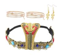 BCOATH Egyptian Snake Bracelet and Hairband for Women Lightweight Costume Jewellery Decorative Snake Pattern Accessories for Halloween Party and Dress Up Chic Wrist and Headband Kit