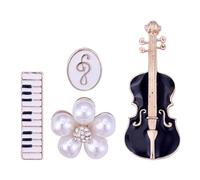 BCOATH Elegant Violin Brooch Pin Set Made of Alloy and 4pcs for Women Collar Pins as Statement Pieces for Important Events and Different Occasions