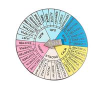 BCOATH Emotion Wheel Metal Badge Alloy Feelings Wheel Pin Emotional Therapy Decoration Gift for Mental Health Awareness and Counseling