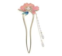 BCOATH Enamel Peony Flower Chinese Hairpin Hanfu Hair Pin U-shaped Ergonomic Design Comfortable Metal and Enamel for Women Elegant Traditional Chinese Aesthetics for Weddings Banquets