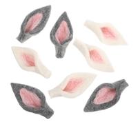 BCOATH Felt Rabbit Ear Easter Accessories DIY 8Pcs Set White and Grey for Crafting, Doll Pairing and Festive Decorations, 3.15 X 1.57 X 0.59 Inches