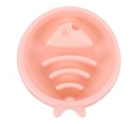 BCOATH Fish Bone Slow Feeder Pet Bowl for Dogs and Cats Plastic Anti-choke Food Dish with Unique Design to Promote Healthy Eating and Aid Digestion Easy-clean Pink Slow Food Feeder